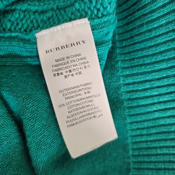 Burberry Brit Green Cotton & Cashmere Sweater - Picture 6 of 6